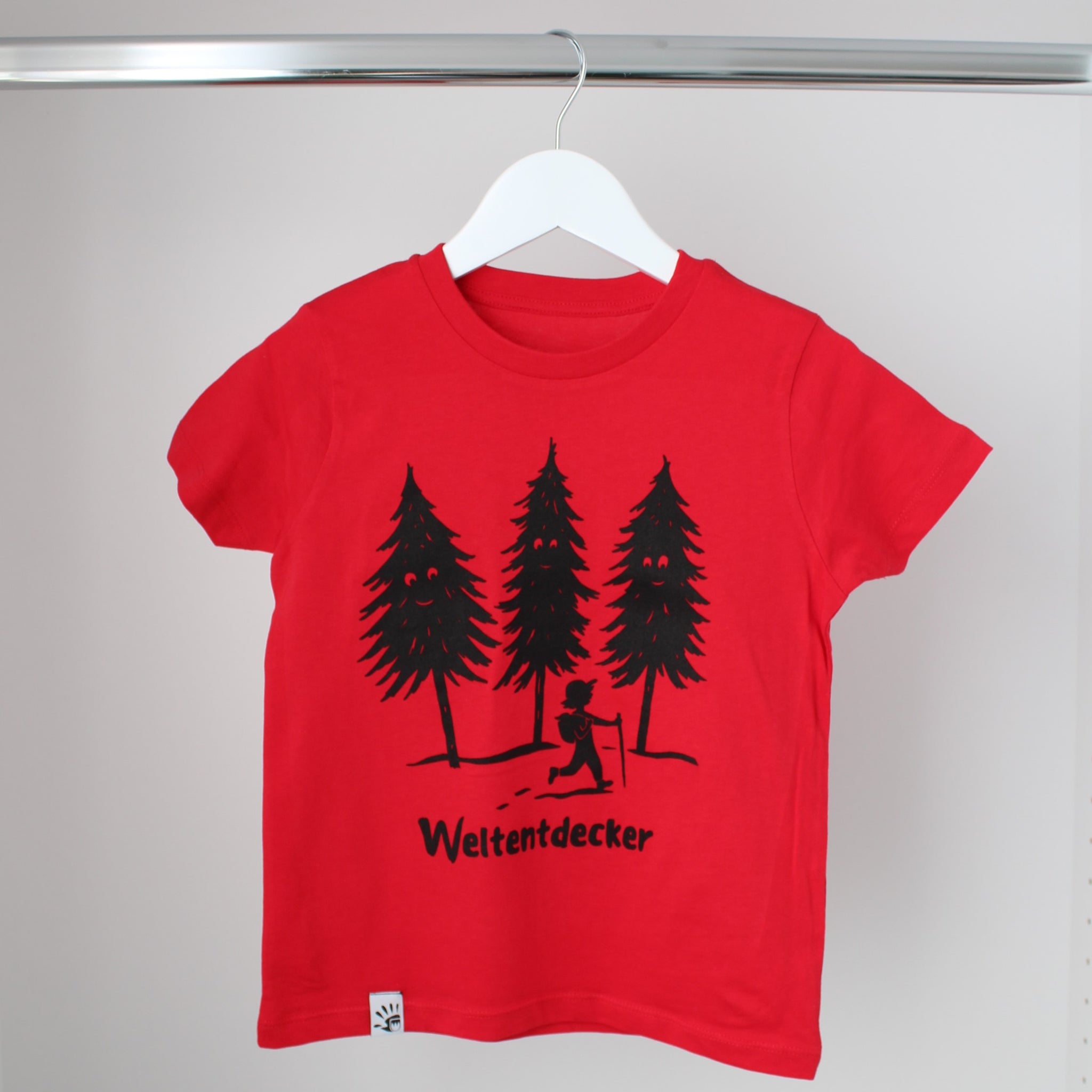Kinder T-Shirt "Weltentdecker" - rot