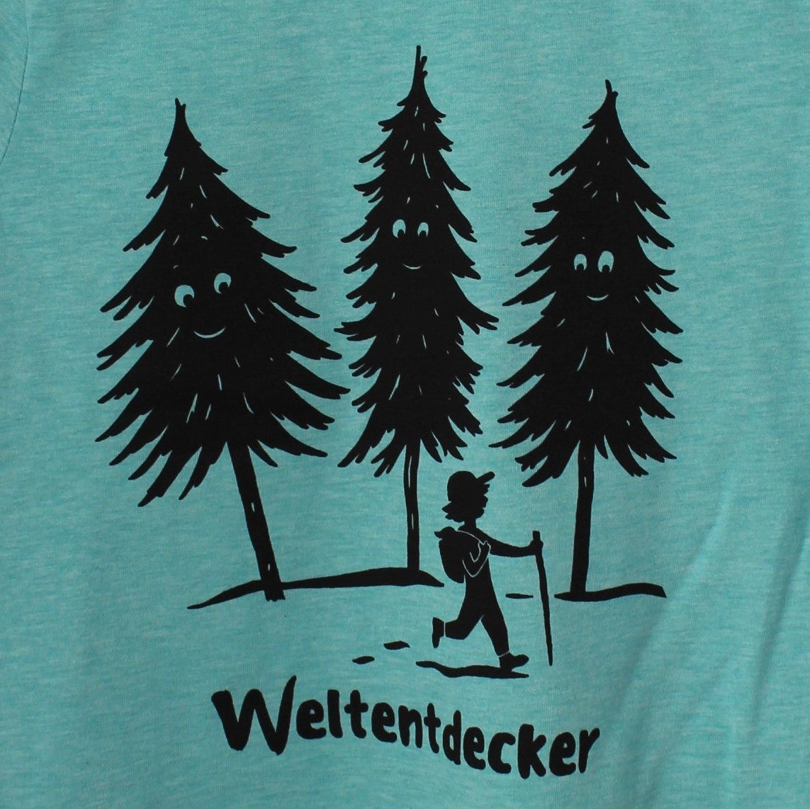 Kinder T-Shirt "Weltentdecker" - türkis